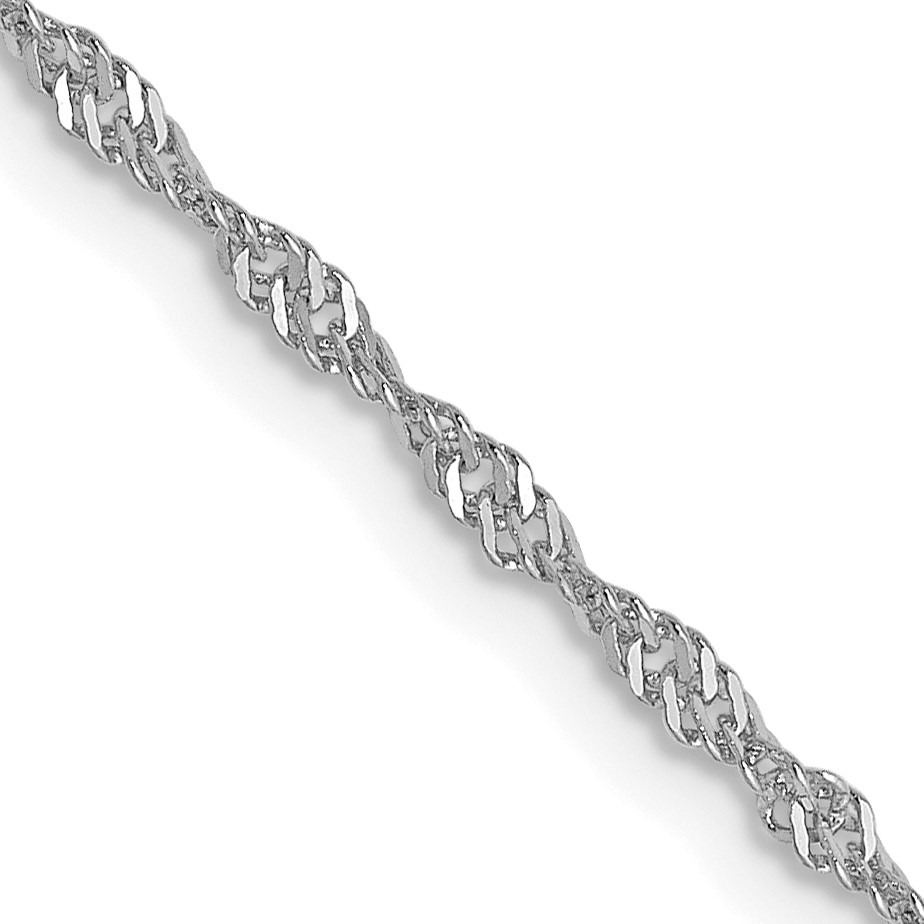 Jewelry Necklaces Chains Leslies 10K White Gold 1.3 mm Flat Cable 